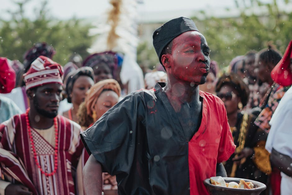 Vibrant community gathering showcasing colorful attire and cultural expression